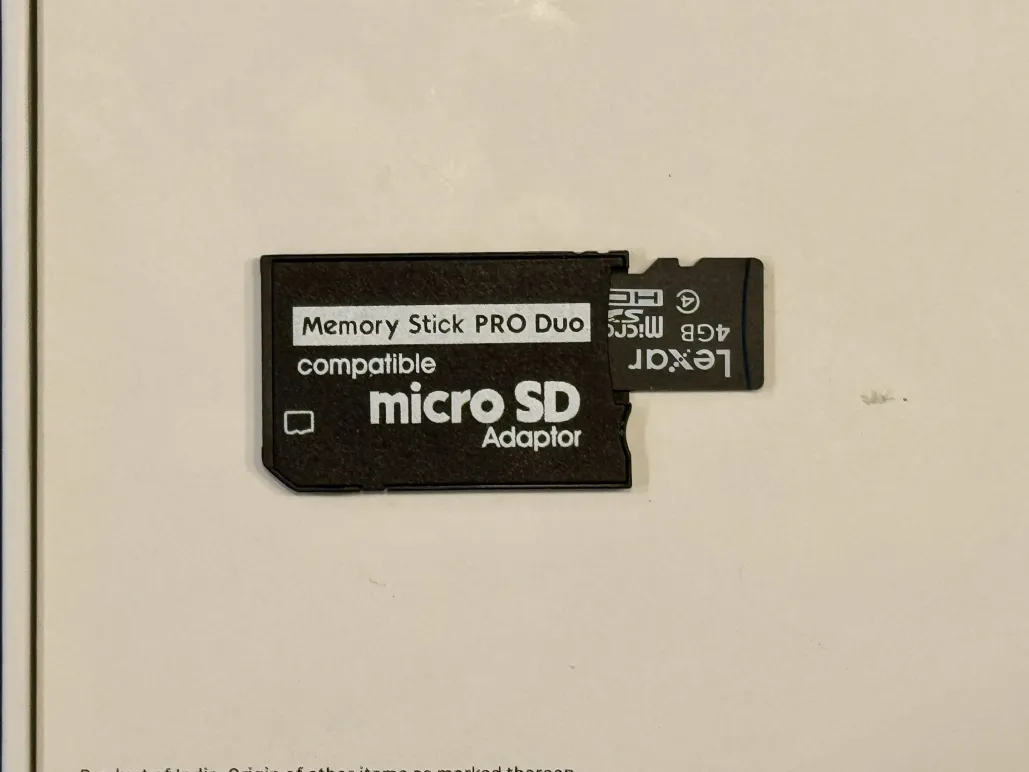 microsd to memory stick pro duo adapter with microsd inserted